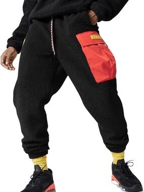 Jordan Nike mountainside Sherpa Fleece Pants Black/Red DC9730-010